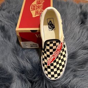 Boys black/white checkered vans brand new with tags & box